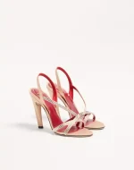 Valentino Dans Le Foyer Satin Sandal With Crystals 105Mm - Image 3
